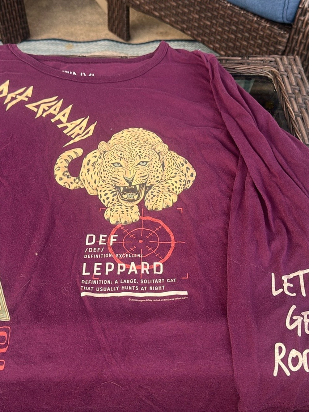 Def Leppard Women's Long Sleeve Graphic Tee - Burgundy Plum